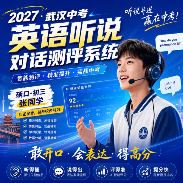 武汉中考听说机考孩子审题慢怎么办硚口&middot;初三张同学（纠正发音，跻身校内前列）